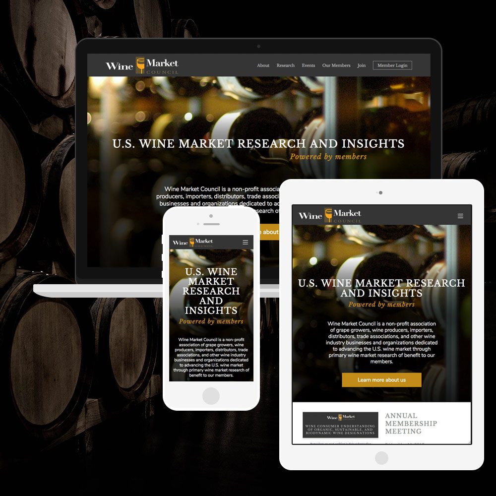 Teaser of the Wine Market Council website
