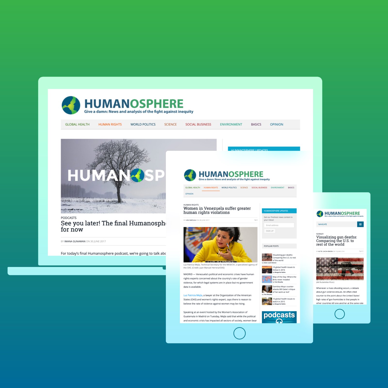 Teaser of the Humanosphere website