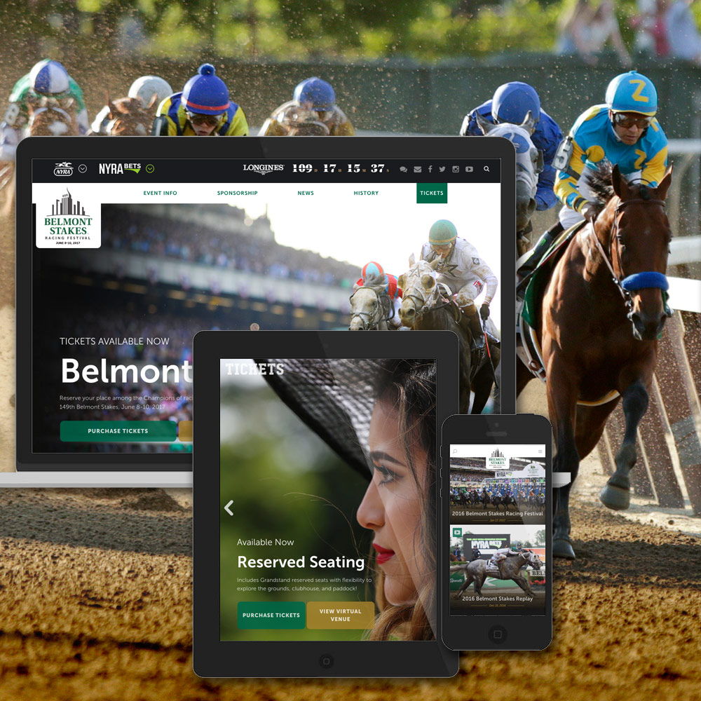 Teaser of the Belmont Stakes and NYRA websites