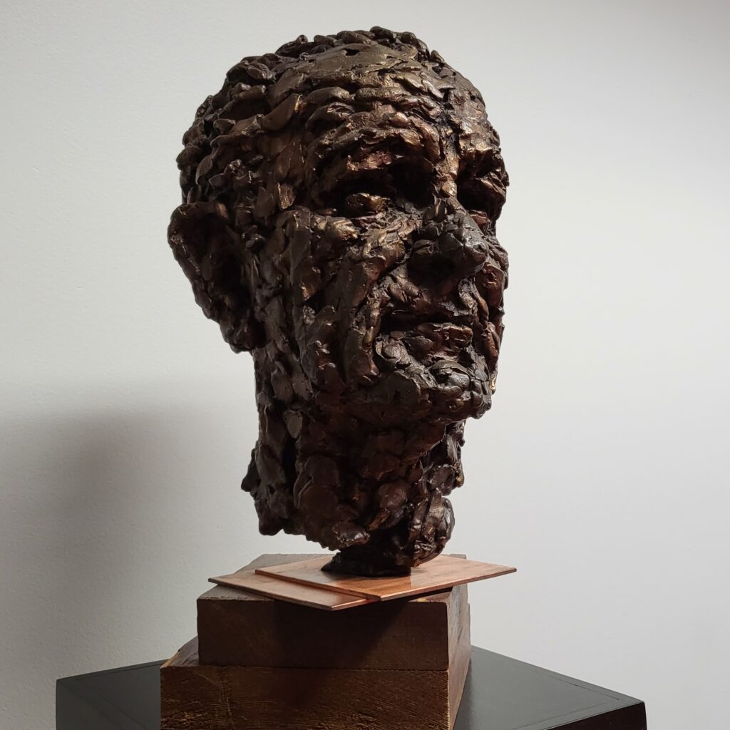 A sculpted bust of President Lyndon Baines Johnson at the LBJ Presidential Library in Austin, Texas